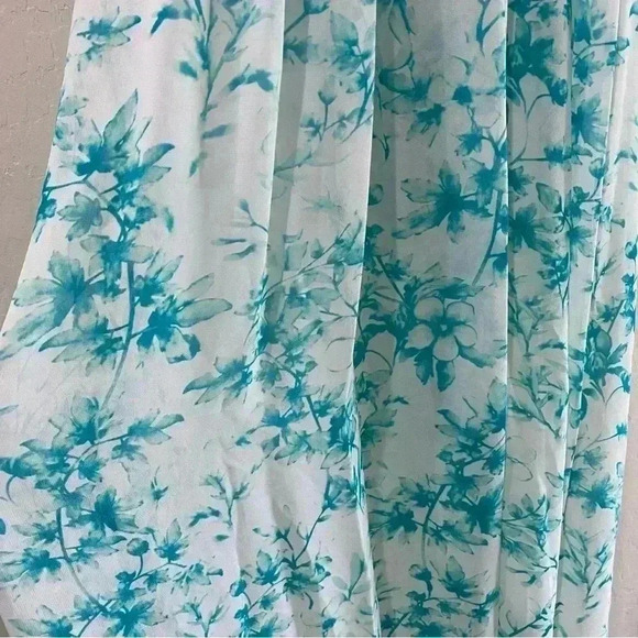 NWT Jill Stuart High Low Halter Maxi Dress Turquoise White Size 4 - Picture 5 of 16